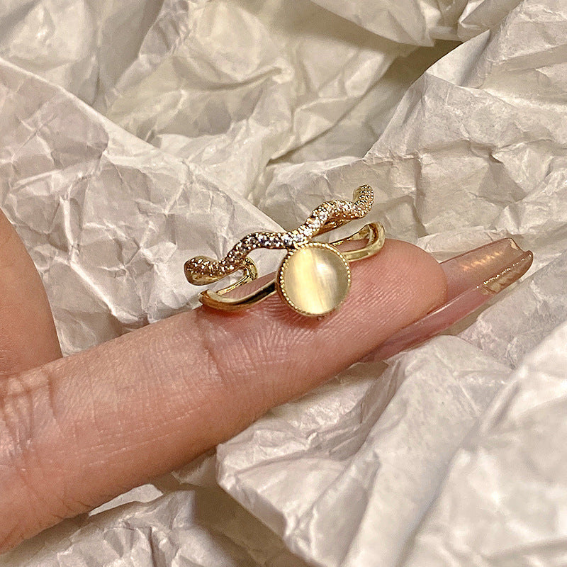 Adjustable Zircon Heart Ring
