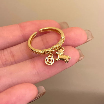 Adjustable Zircon Heart Ring