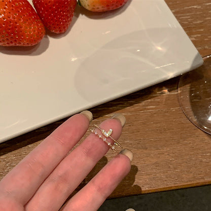 Adjustable Zircon Heart Ring