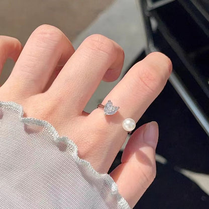 Adjustable Zircon Open Finger Ring