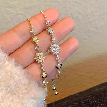 Adjustable Zircon Snowflake Bracelet