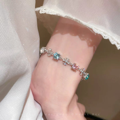 Adjustable Zircon Snowflake Bracelet