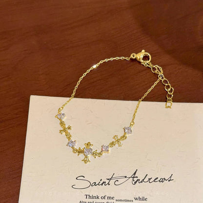 Adjustable Zircon Snowflake Bracelet