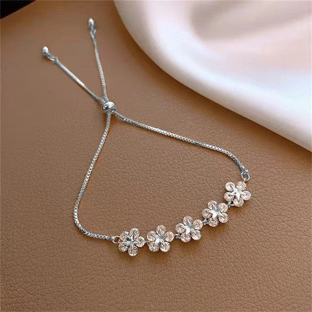 Adjustable Zircon Snowflake Bracelet