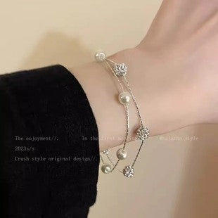 Adjustable Zircon Snowflake Bracelet