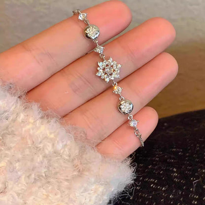 Adjustable Zircon Snowflake Bracelet