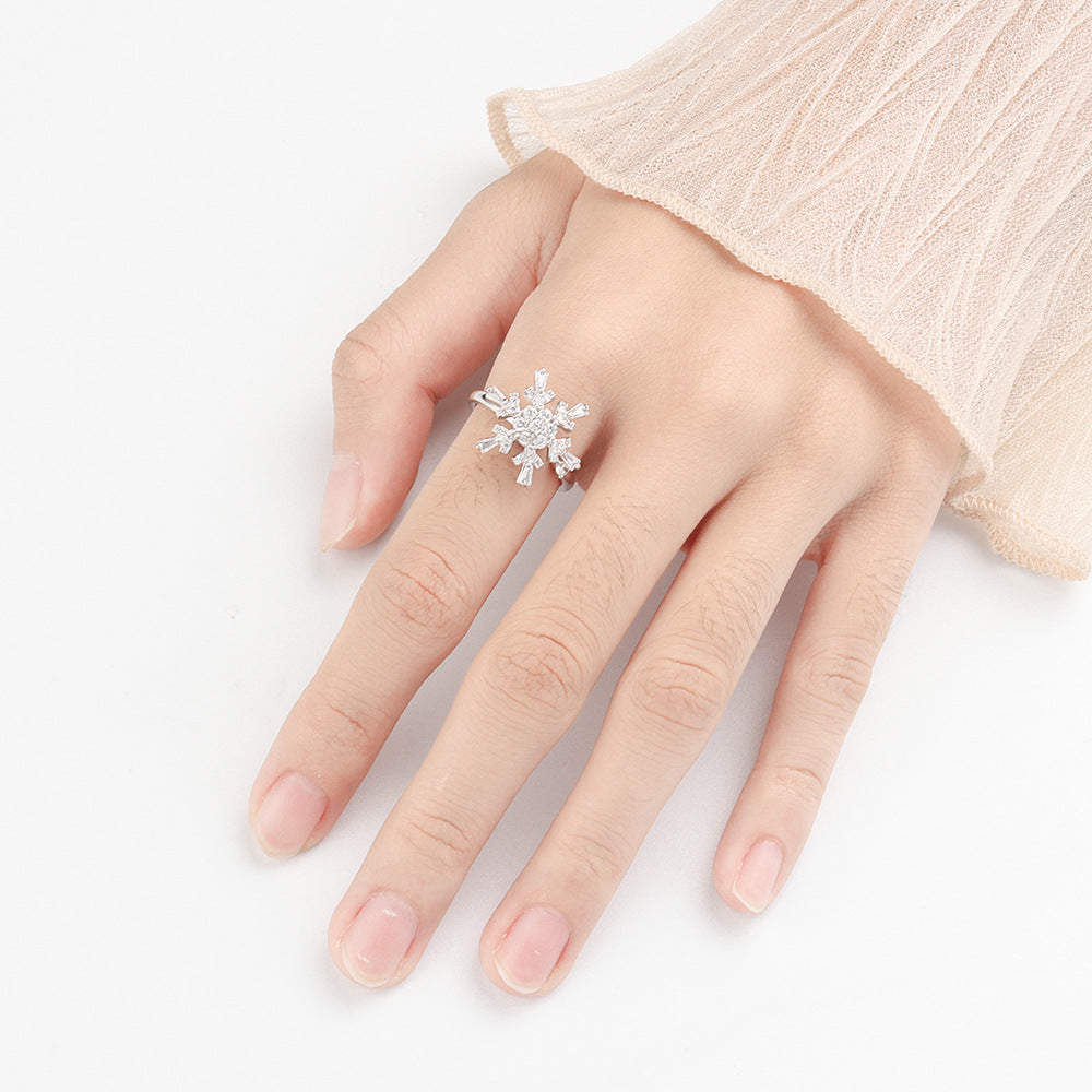 Adjustable Zircon Swivel Ring