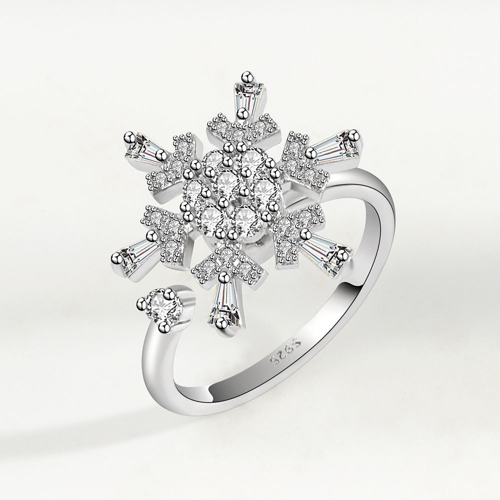 Adjustable Zircon Swivel Ring