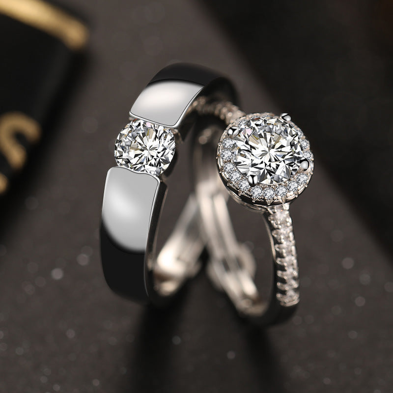 Adjustable Zircon Wedding Rings