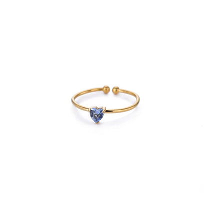 Adjustable Zodiac Birthstone Ring with Gold Plating