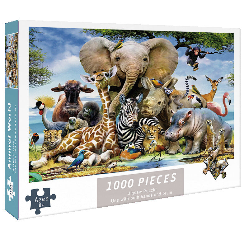 Adult 1000-piece jigsaw puzzle with various designs