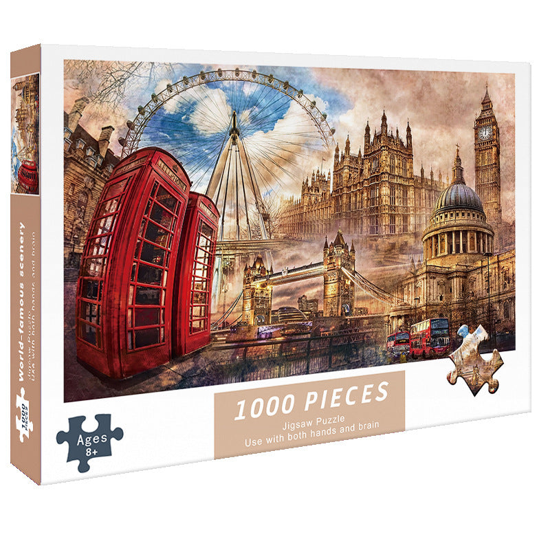 Adult 1000-piece jigsaw puzzle with various designs