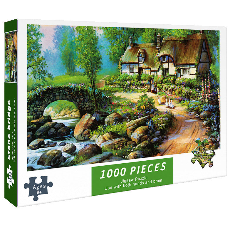 Adult 1000-piece jigsaw puzzle with various designs