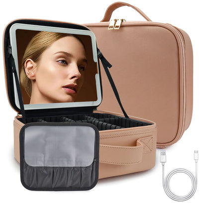 Advanced Led Travel Cosmetic Bag with Mirror for Women
