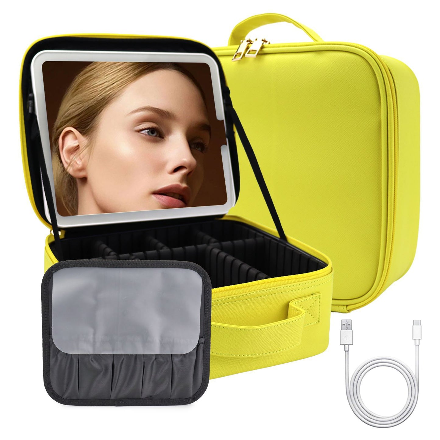Advanced Led Travel Cosmetic Bag with Mirror for Women