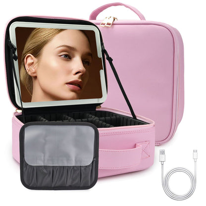 Advanced Led Travel Cosmetic Bag with Mirror for Women