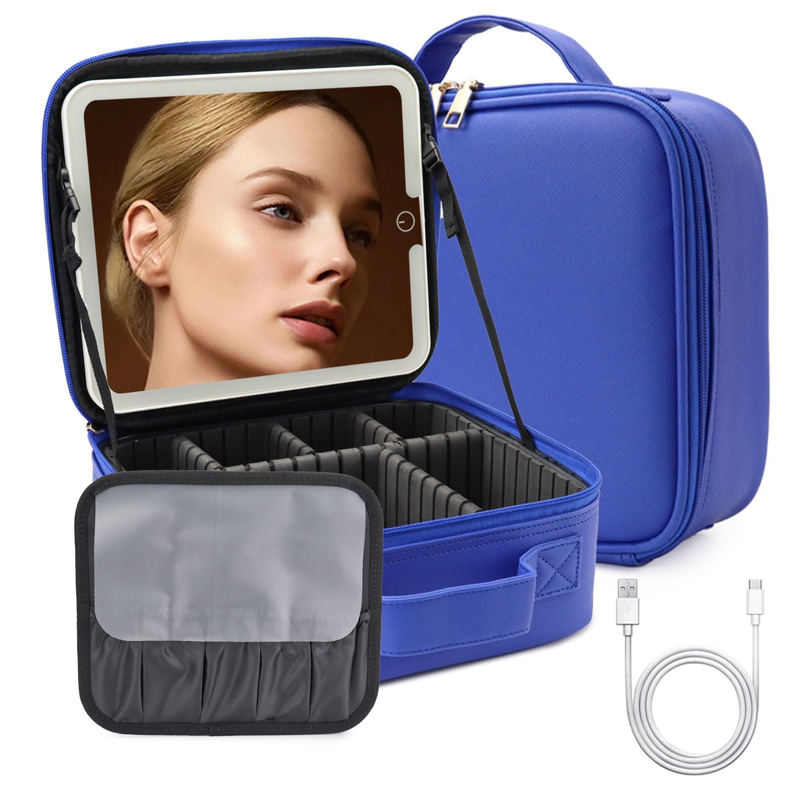 Advanced Led Travel Cosmetic Bag with Mirror for Women