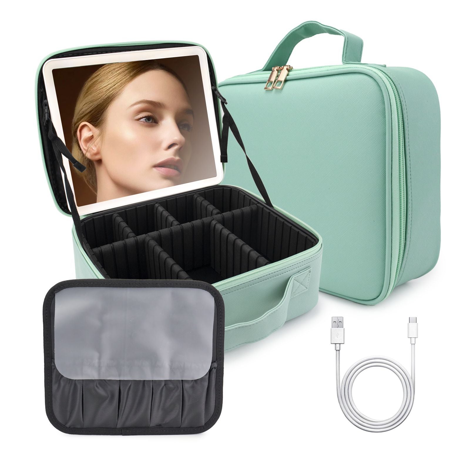 Advanced Led Travel Cosmetic Bag with Mirror for Women