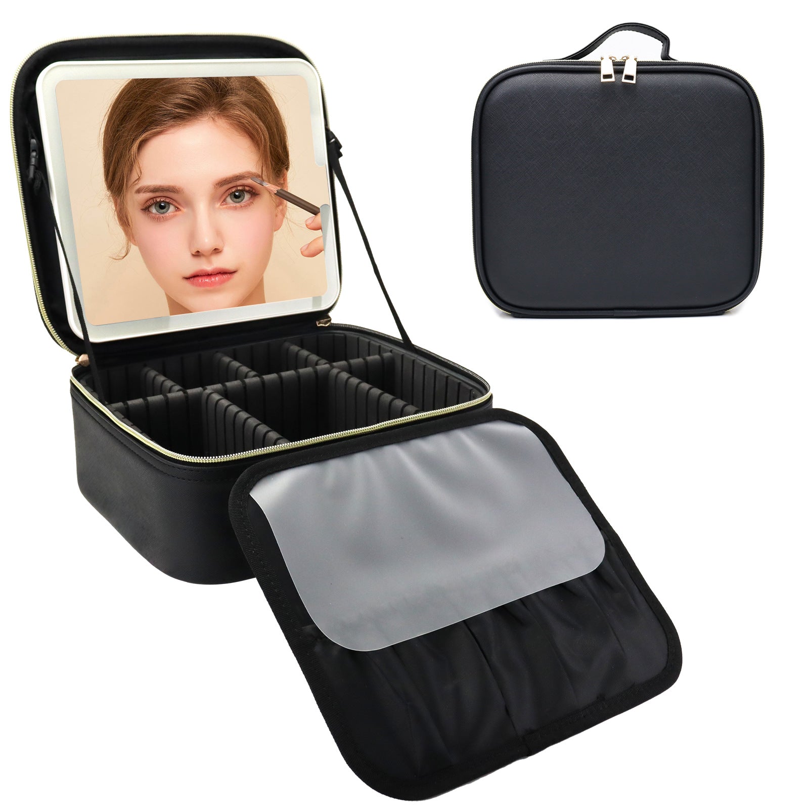 Advanced Led Travel Cosmetic Bag with Mirror for Women