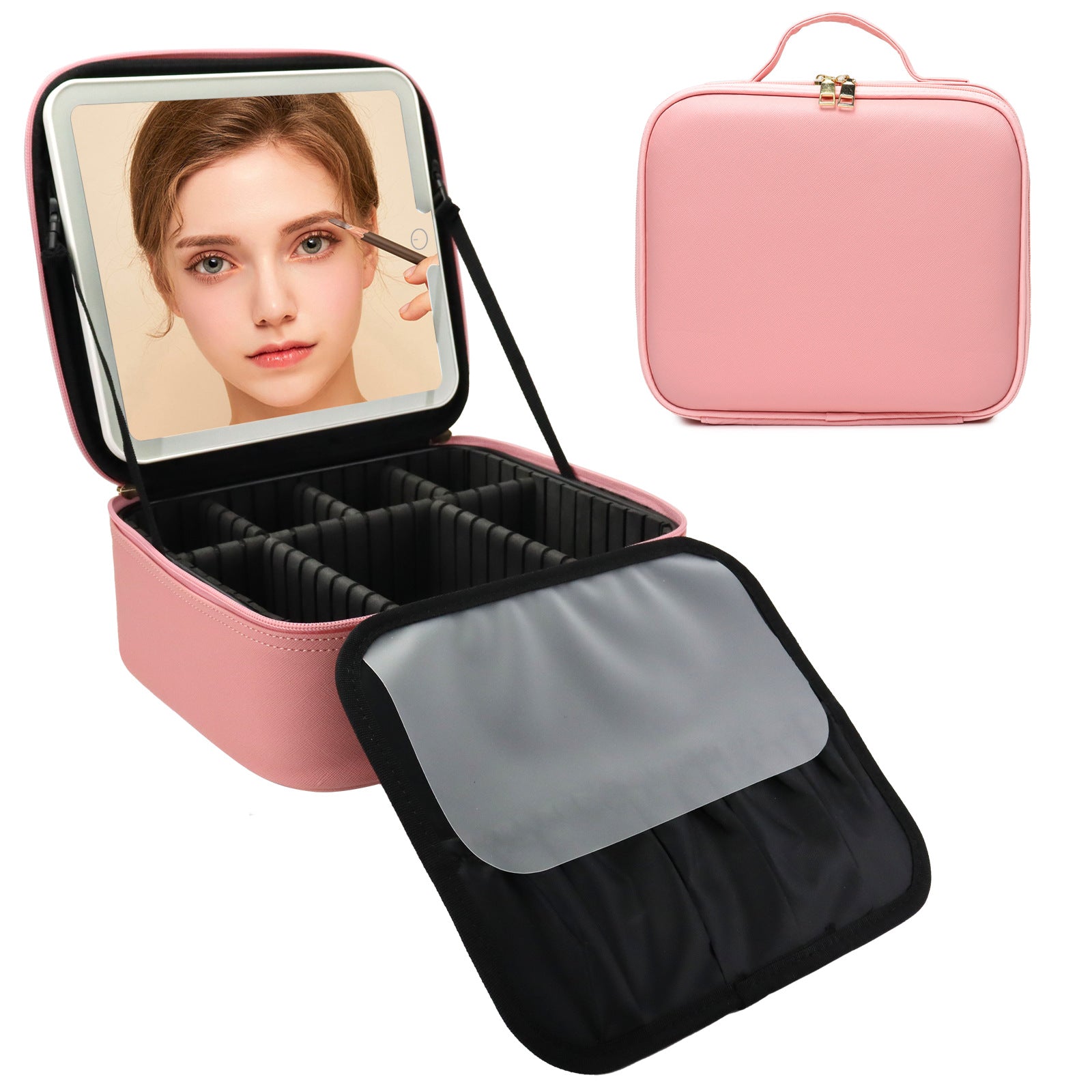 Advanced Led Travel Cosmetic Bag with Mirror for Women