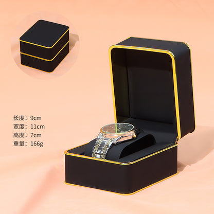 Advanced sense PU car line watch box business pocket watch watch portable zipper fashion jewelry box storage cross-border
