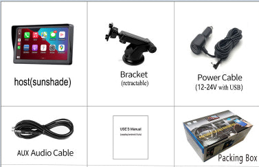 7" IPS Car Smart Screen with Wireless CarPlay Navigation