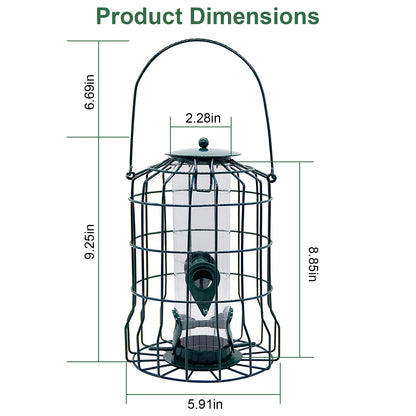 Squirrel-Proof Metal Bird Feeder with 4 Ports for Songbirds