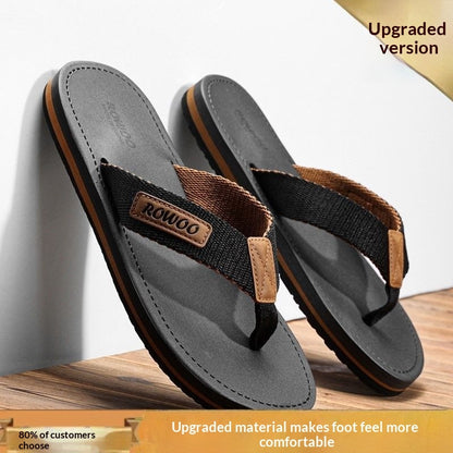 Men’s Stylish Non-Slip Fabric-Strapped Beach Sandals Outdoors