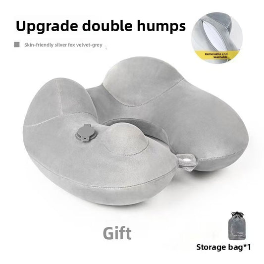 Press-Type Inflatable U-Shaped Travel Neck Pillow Comfort