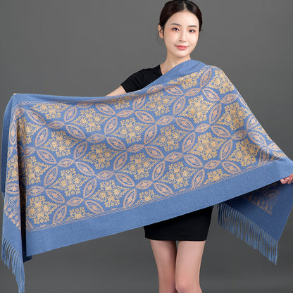 Buy Autumn Winter Golden Silk Lily Embroidered Xinjiang Cashmere