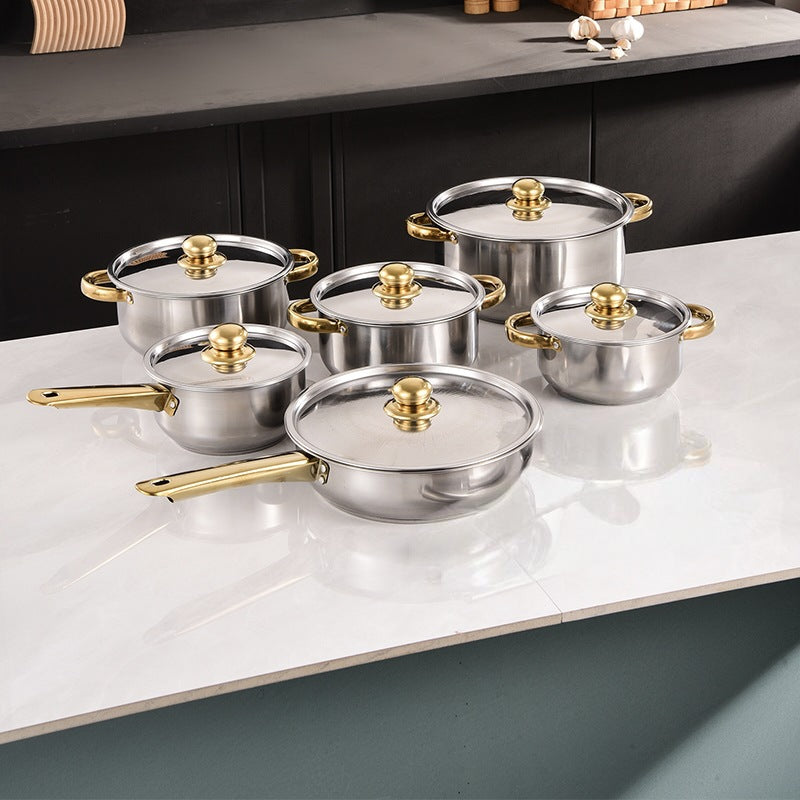 Stainless Steel Cookware Kitchen Pots and Pans Set Durable