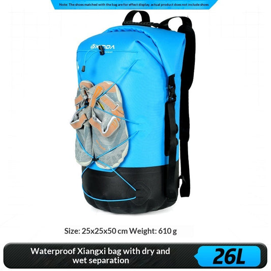 Stream-Tracking Backpack Waterproof Dry Wet Separation Bag