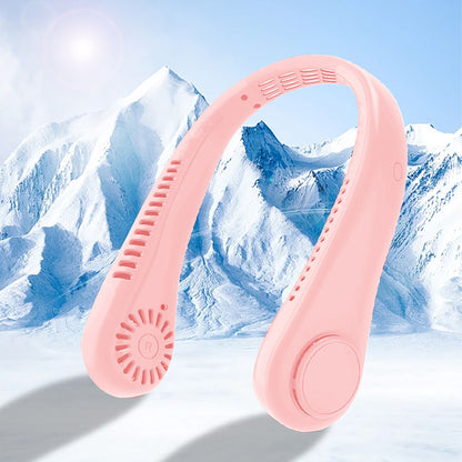 Portable USB Neck Hanging Fan with Rechargeable Cooling Power