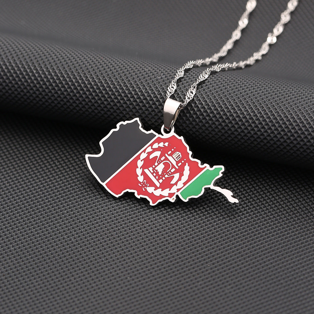 Afghanistan Map Pendant Necklace