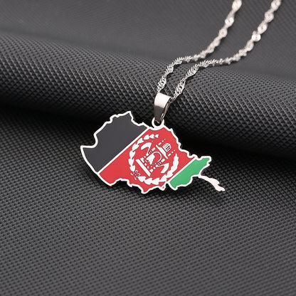 Afghanistan Map Pendant Necklace