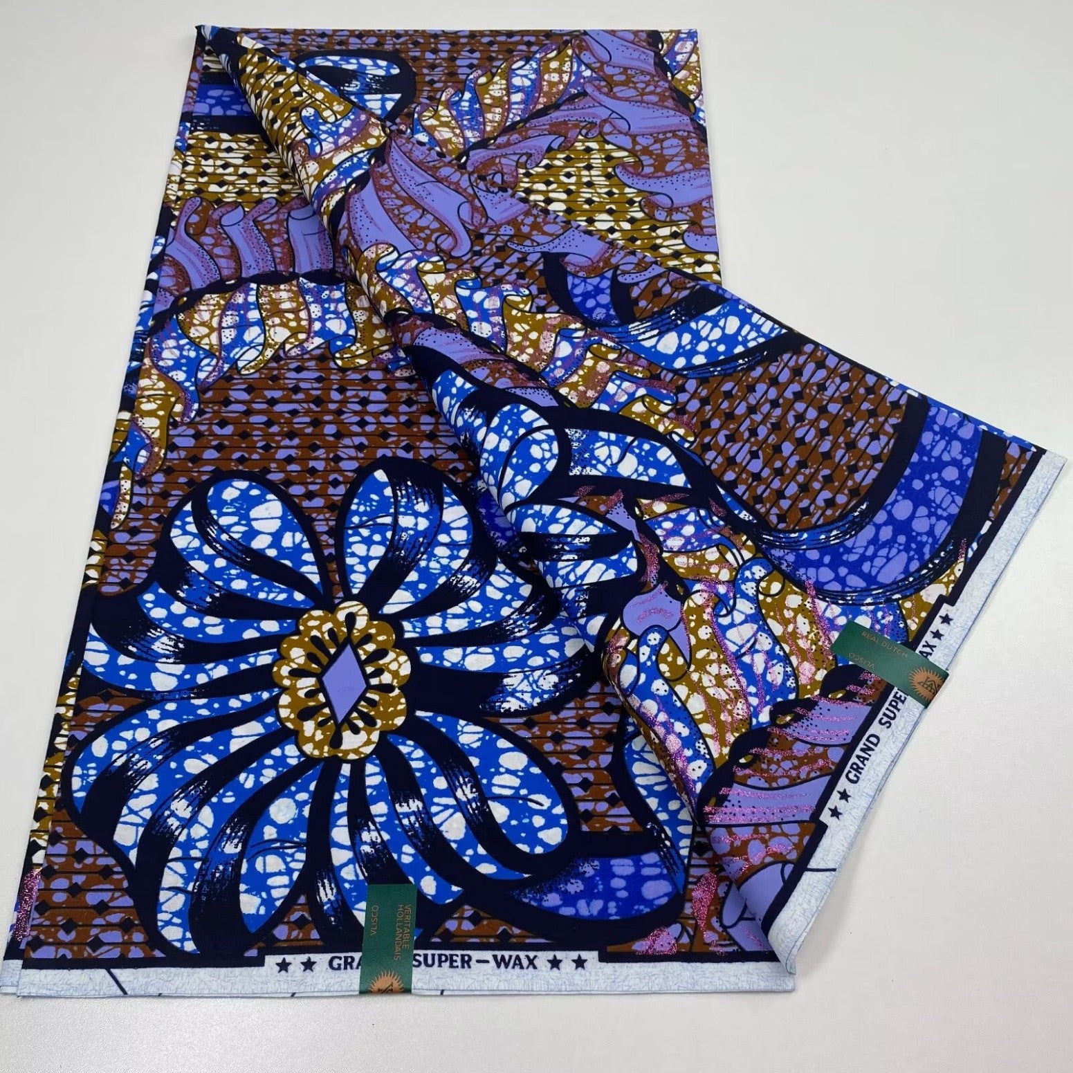 African Glitter Print Cotton Fabric