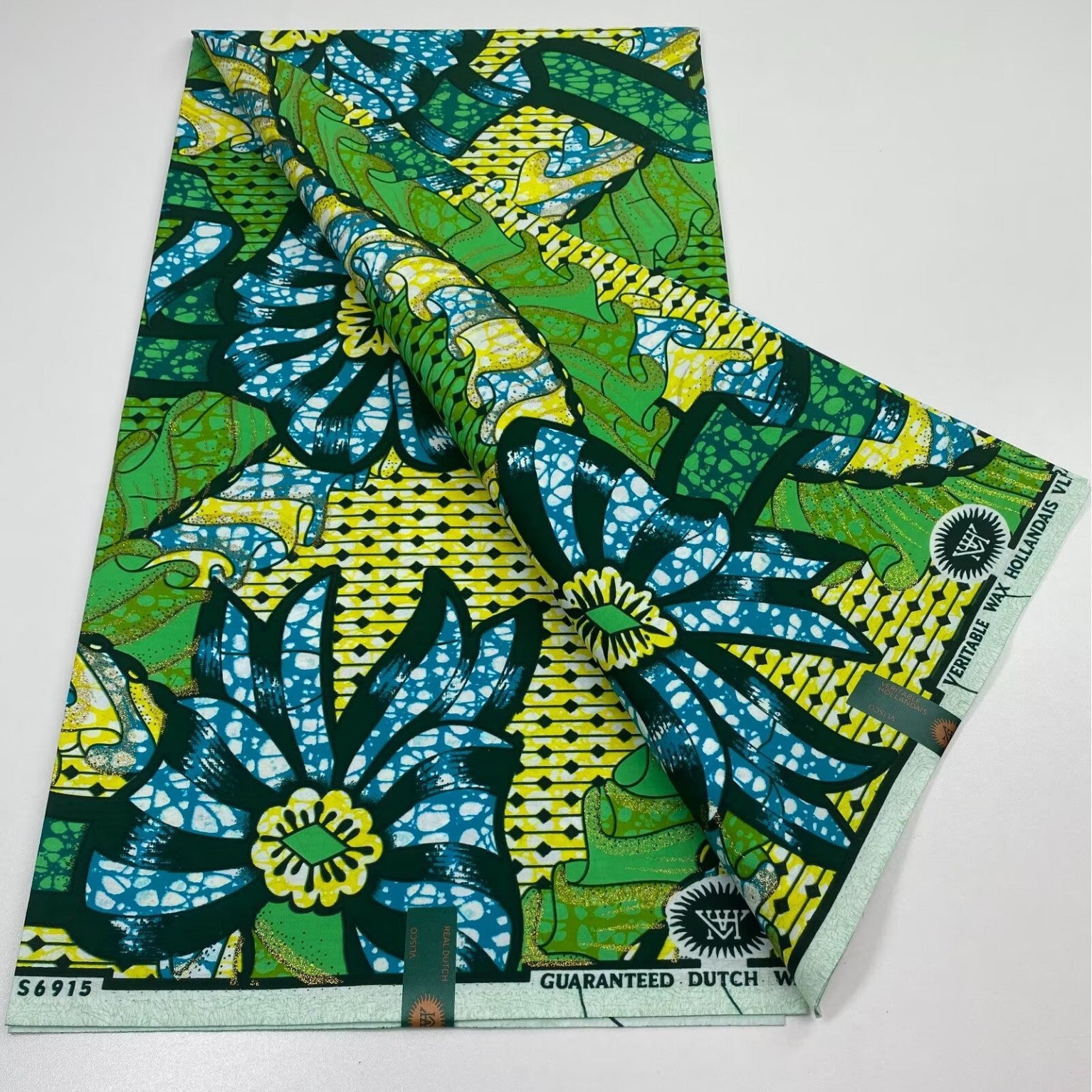 African Glitter Print Cotton Fabric
