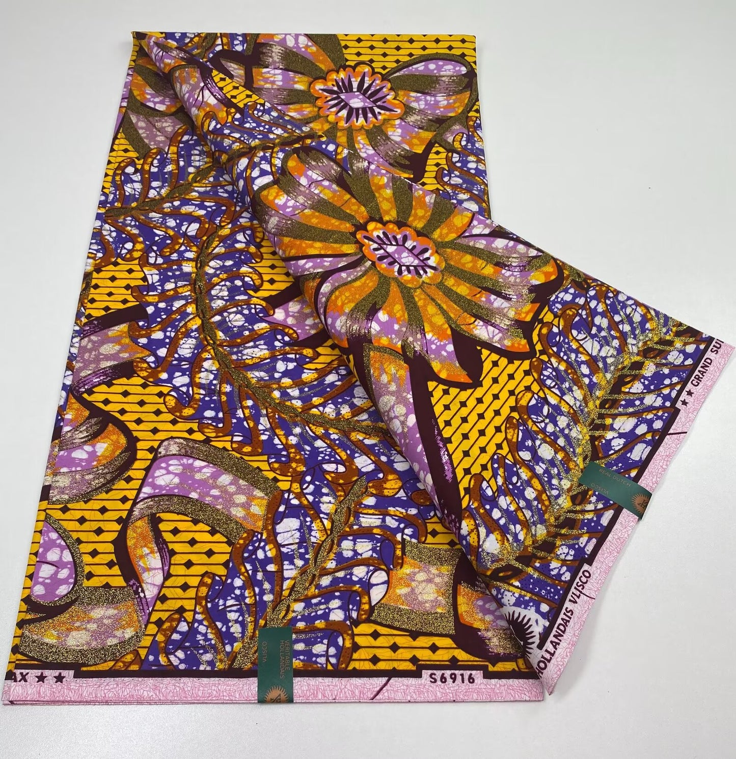 African Glitter Print Cotton Fabric