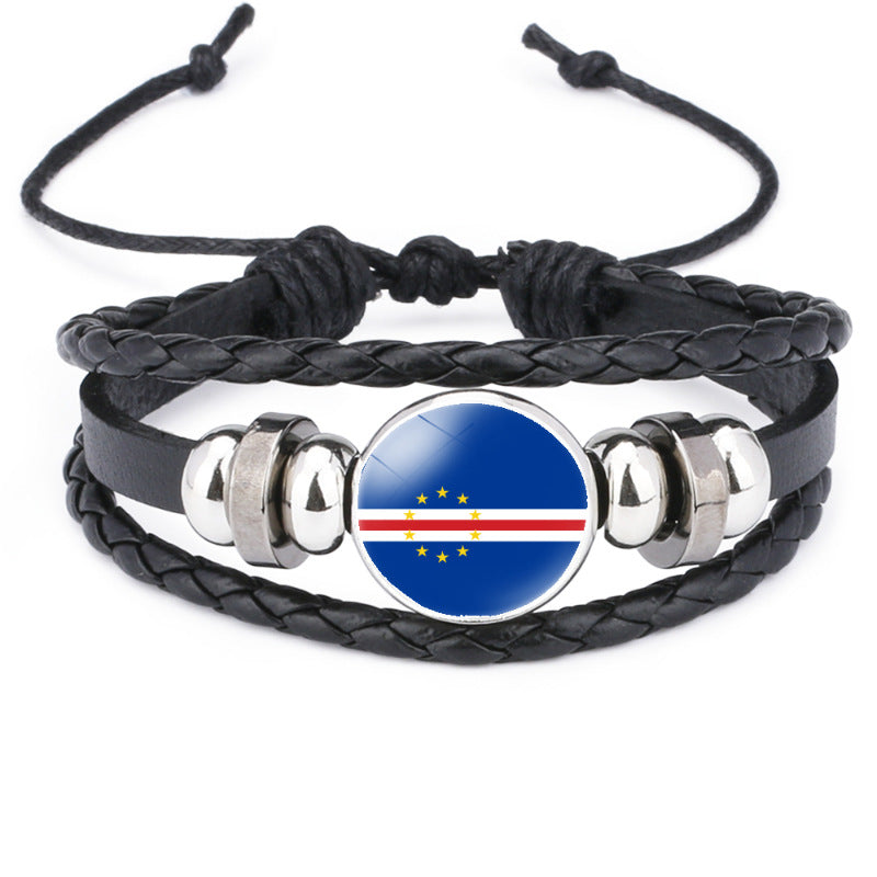 African National Flag Leather Bracelet