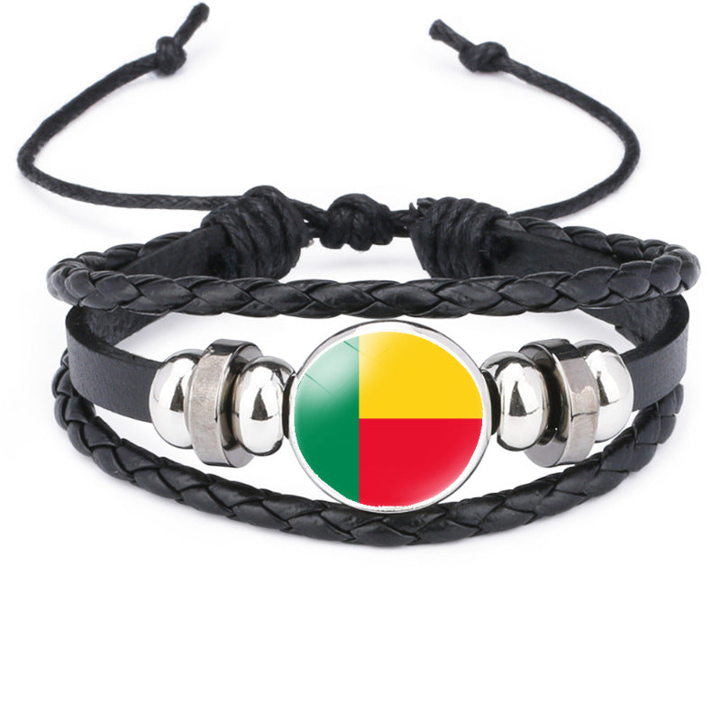 African National Flag Leather Bracelet