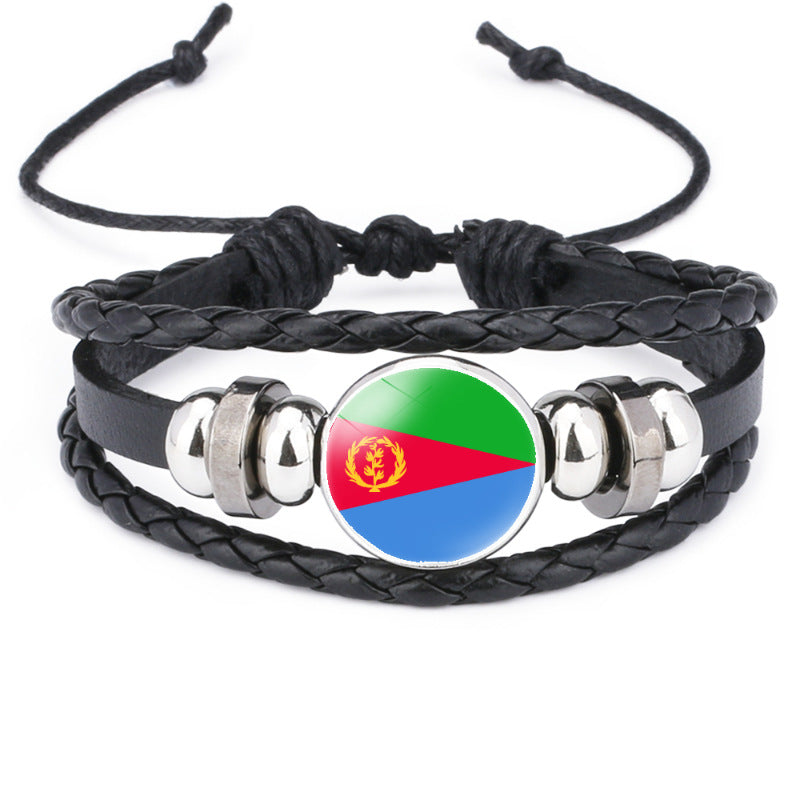 African National Flag Leather Bracelet