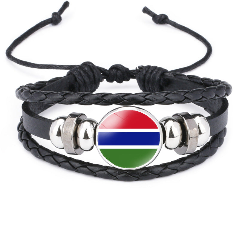 African National Flag Leather Bracelet