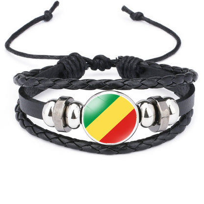 African National Flag Leather Bracelet