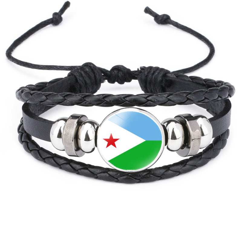 African National Flag Leather Bracelet