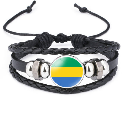 African National Flag Leather Bracelet