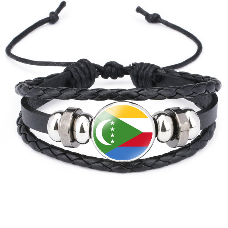 African National Flag Leather Bracelet