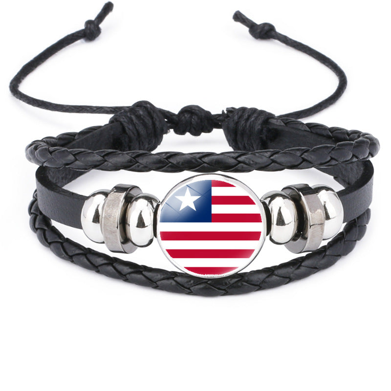 African National Flag Leather Bracelet