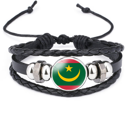 African National Flag Leather Bracelet