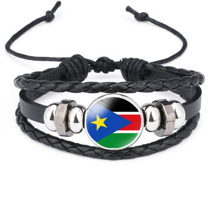African National Flag Leather Bracelet