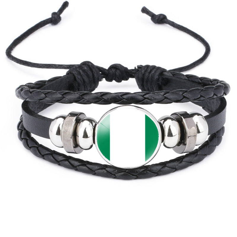 African National Flag Leather Bracelet
